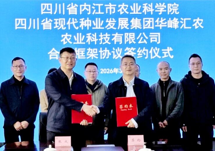 巨星国际官网华峰汇农公司与内江市农业科学院签署合作框架和谈
